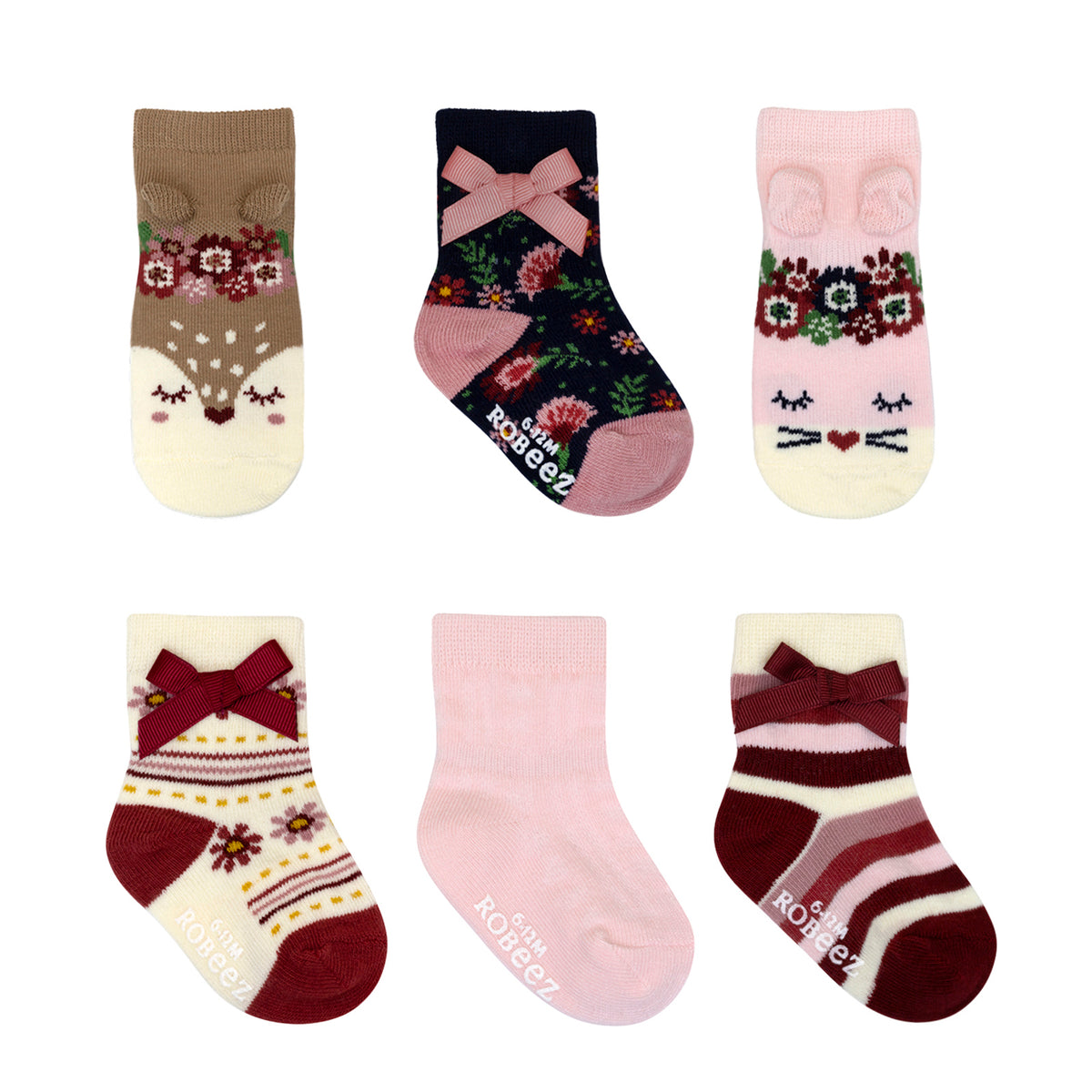 Robeez Woodland Friends 6 Pack Baby Sock GoldenBug