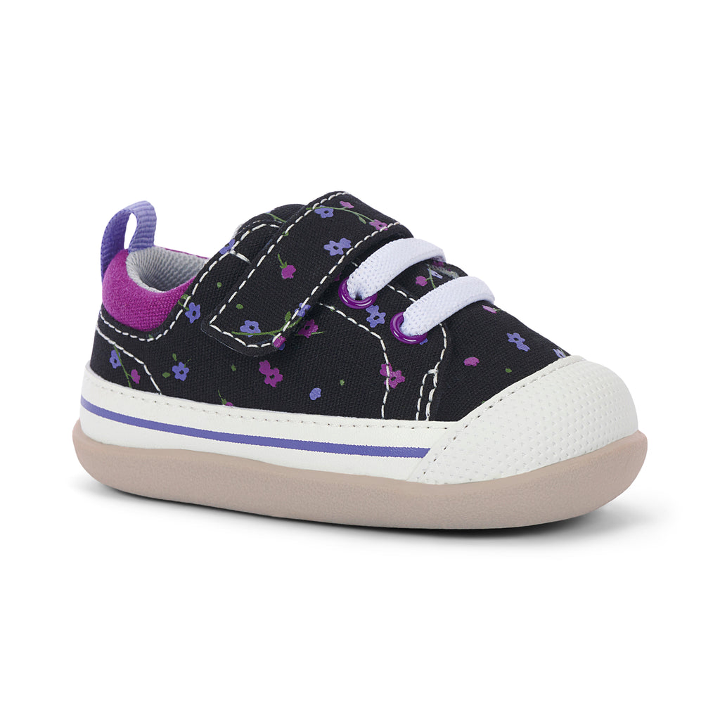 See Kai Run Stevie II Black Floral Toddler Sneakers GoldenBug