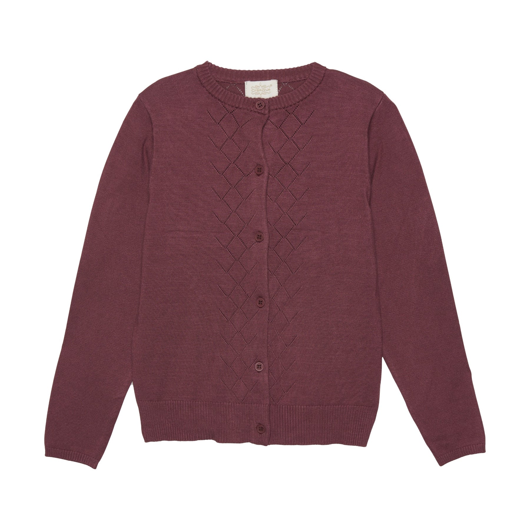 Creamie Cranberry Pointelle Cardigan GoldenBug