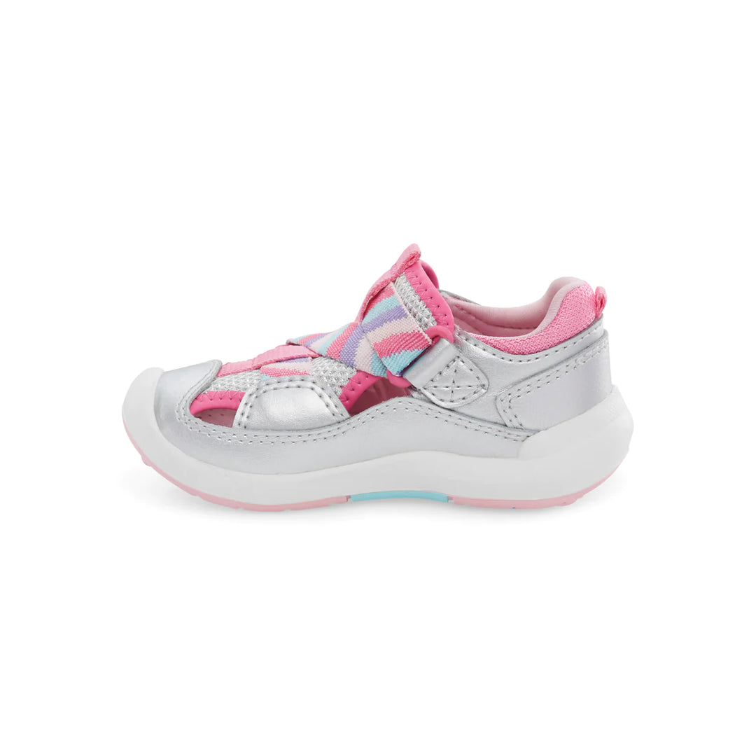 Stride Rite Surf Silver Rainbow Toddler Sandals GoldenBug